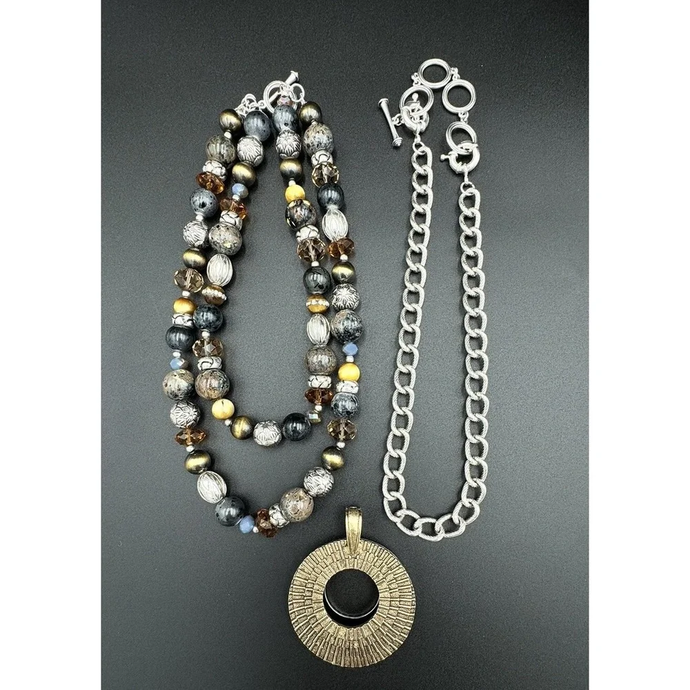 Premier Designs Top Notch Layered Convertible Multicolor Beaded‎ Chain Necklace